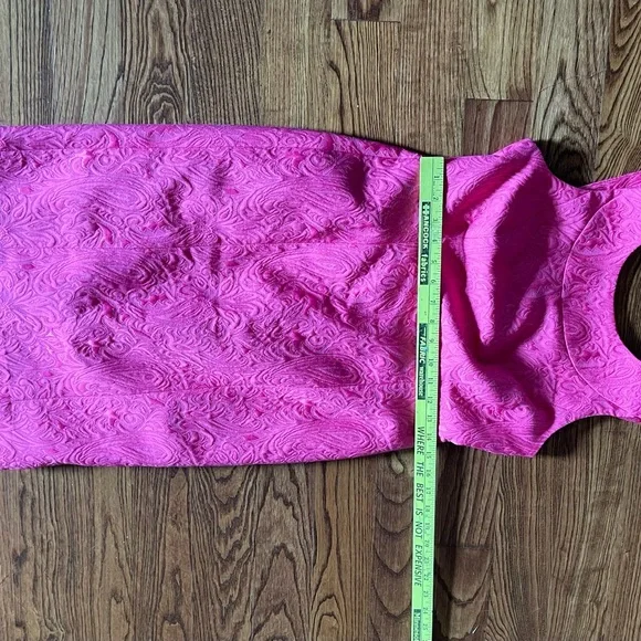 NWOT Talbots Pink Sheath Brocaded Cocktail Dress Scoop Neck Sleeveless - Picture 8 of 9